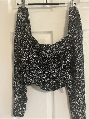 &Other Stories Black and White Polka Dot Long-Sleeve Women’s Top